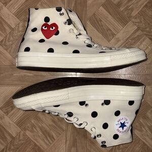 Size 12 Comme des Garcons PLAY Converse Chuck Taylor All Star Polka Dot Sneakers